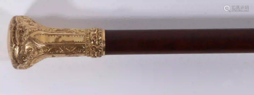 EVENING STICK WITH GOLD-PLATED AND INSCRIBED KNOP