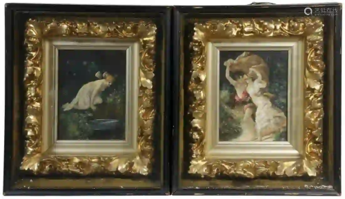 (2) FRENCH ROMANTIC MOVEMENT PAINTINGS