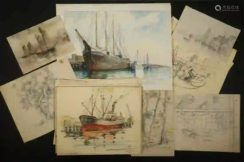 (58) GEORGE S. COLEMAN (CA/IL, 1881 - 1934) WATERCOLORS