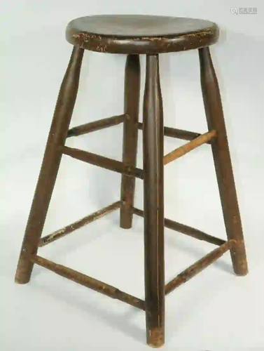 PAINTED ROUND UTILITY STOOL