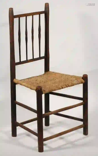 18TH C. SPINDLEBACK CHAIR WITH SPLINT SEAT