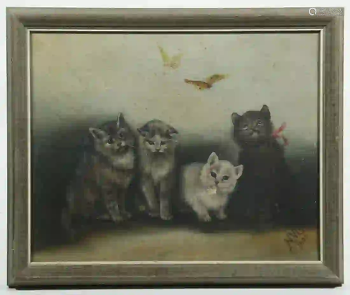 NAIVE PAINTING OF KITTENS