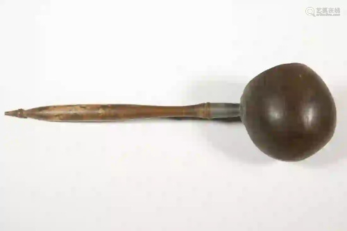 19TH C. SAILOR-MADE COCONUT SHELL WATER LADLE