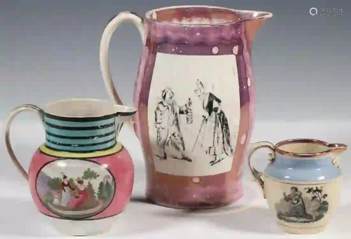 (3) LUSTREWARE JUGS