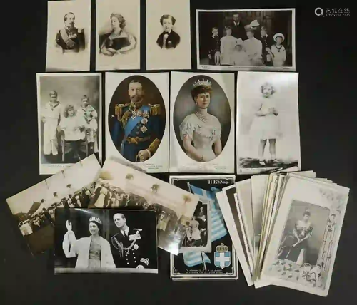 (43) POSTCARDS OF ROYALTY & (3) CDVS