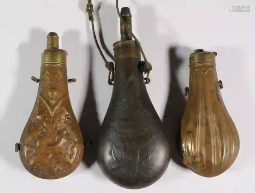 (3) COPPER POWDER FLASKS