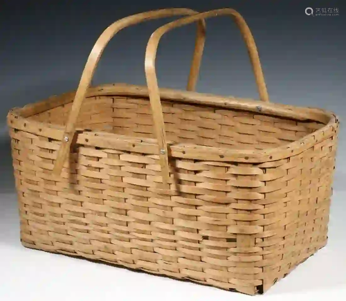 SPLINT PICNIC BASKET, MID-20TH C.