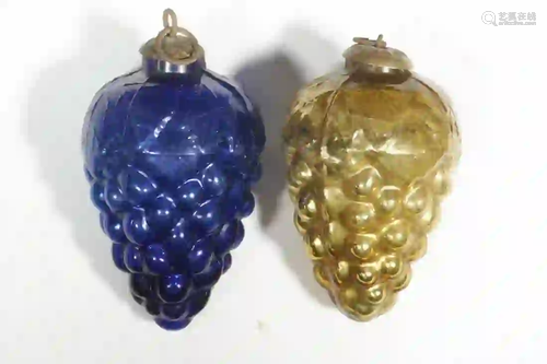 (2) BLOWN GLASS HOLIDAY ORNAMENTS