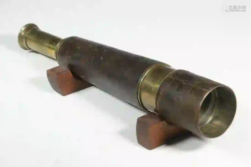 ENGLISH BRASS AND LEATHER SHIP'S TELESCOPE