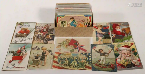 APPROX (135) PATRIOTIC POSTCARDS (PLUS A FEW CHRISTMAS,