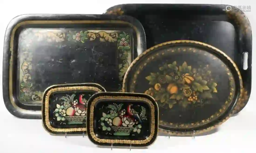 (5) TOLE PAINTED TRAYS
