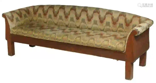 18TH C. UPHOLSTERED COUNTRY SETTLE