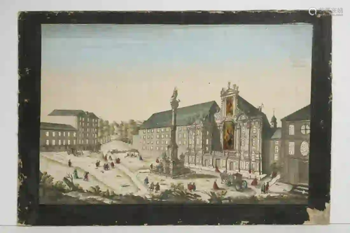 18TH C. FRENCH ENGRAVING VUE D'OPTIQUE