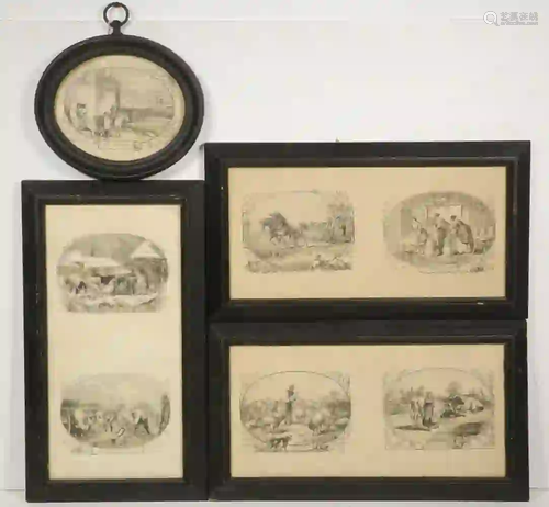 (4) FRAMED RURAL SCENE PRINTS