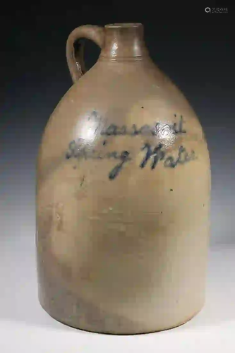 5-GALLON STONEWARE JUG - MASSASOIT SPRING WATER