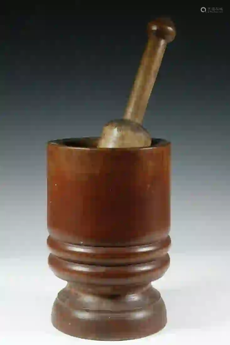 HARDWOOD MORTAR AND PESTLE