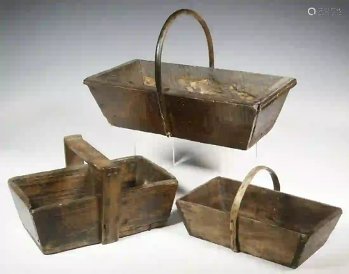 (3) WOODEN GARDEN TRUGS