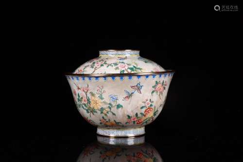 An Enameled Floral&Bird Cup With Lid