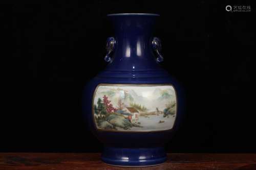 A Porcelain Landscape Vase