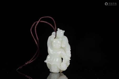 A Hetian Jade Figure Carving Hand Piece