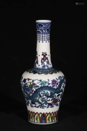 A Porcelain Blue&White Doucai Vase