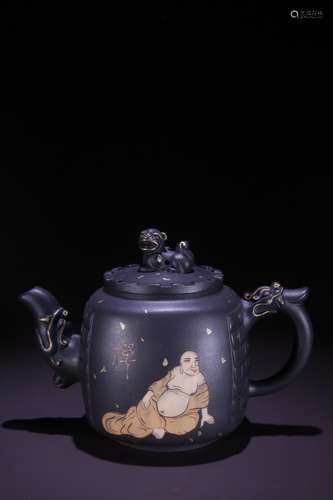 A Zisha Teapot With Beast Button