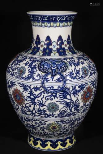A Porcelain Blue&White Doucai Vase