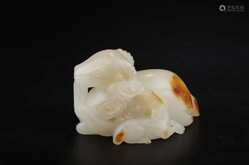 A Hetian Jade Goat Shaped Hand Piece