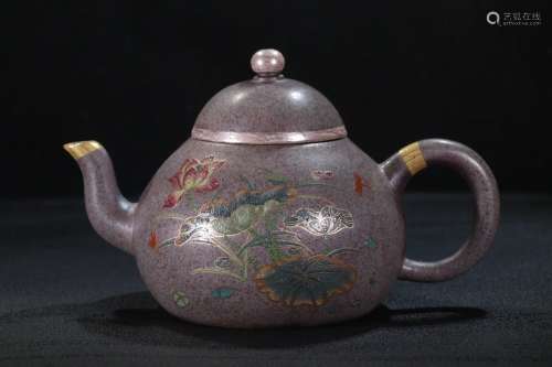 A Zisha Teapot Of Lotus&Leave
