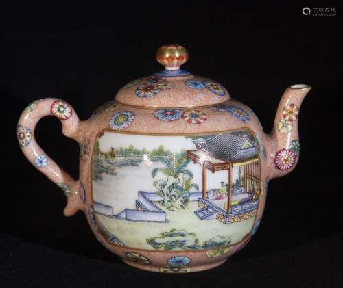 A Porcelain Famille Rose Teapot