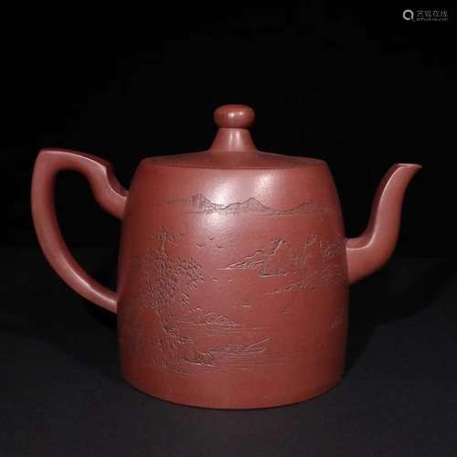 A Zisha Teapot Of Landscape