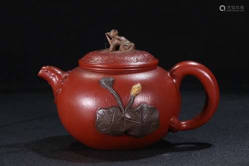 A Zisha Teapot With Frog Button