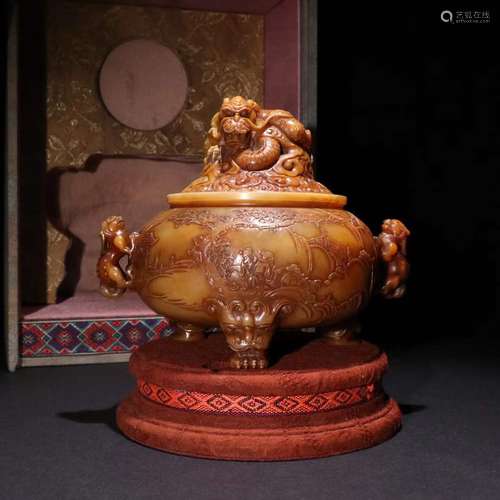 A Tianhuang Stone Beast Pattern Censer