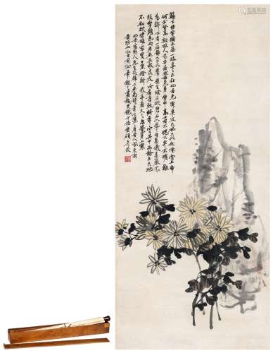 吴昌硕（1844～1927） 菊石图 设色纸本 立轴