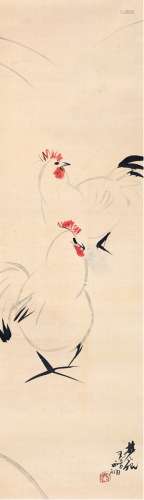 林风眠（1900～1991） 双吉图 设色绢本 镜片