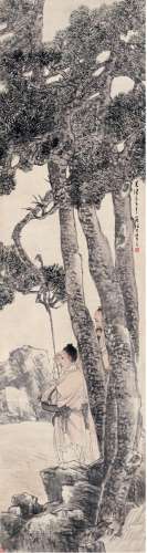 任伯年（1840～1895） 松荫执杖图 设色纸本 立轴