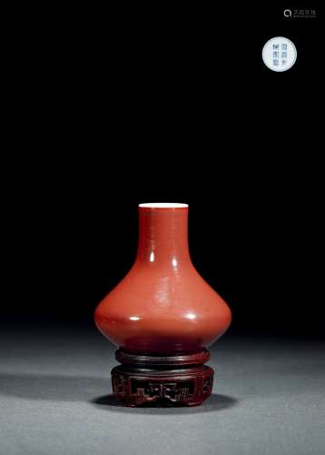 清•大清乾隆年制祭红釉胜瓶
