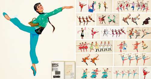 佚 名 舞蹈设计彩稿十六帧 设色纸本 画心