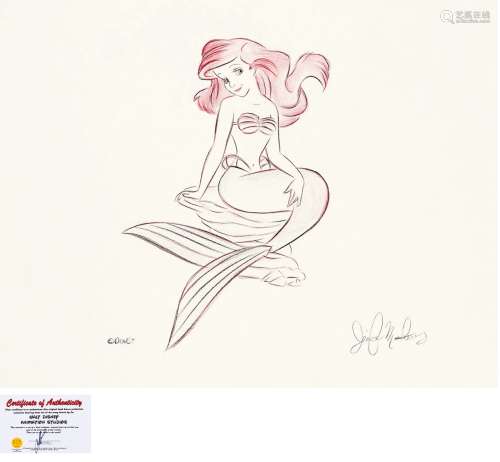 格兰•基恩（Glen Keane）（b.1954） 《小美人鱼》系列动画手绘原稿一帧 纸本