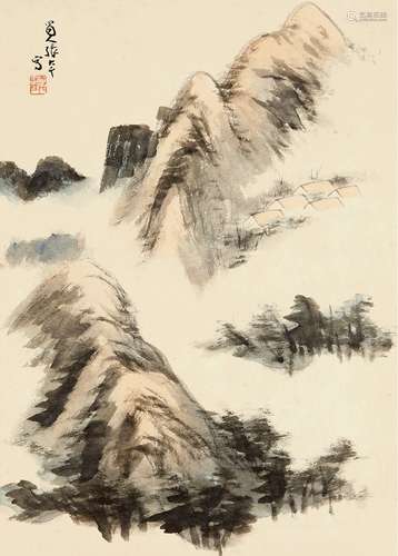 张大千（1899-1983） 云山图 设色纸本