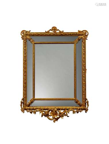 十九世纪制 路易十五风格金漆木雕挂镜