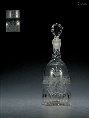 1797年制 丹麦刘易斯•夏洛特公主专用水晶瓶 材质：水晶