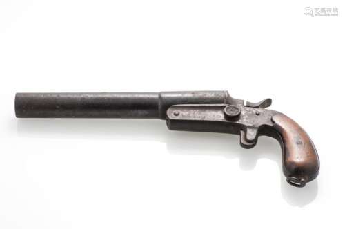 Pistolet lance fusée allemand type Druckknopf , plaquettes en noyer, platine marquée 