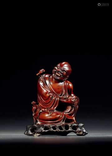 清中期•黄杨木雕罗汉坐像