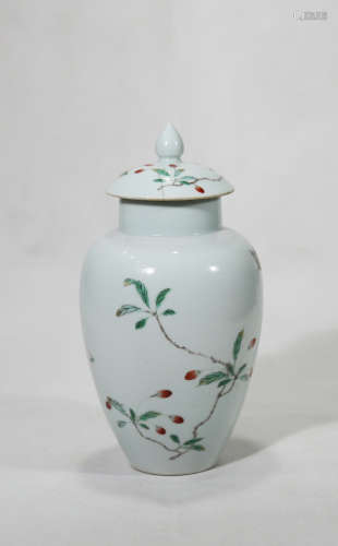 Chinese Verte Rose Porcelain Jar