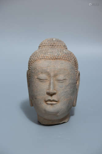 Chinese Stone Head Of Buddha