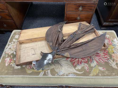 A 19TH CENTURY CASED BIRD KITE FROM P. DART 13, Arlington Park Gardens, South Gunnersbury, London