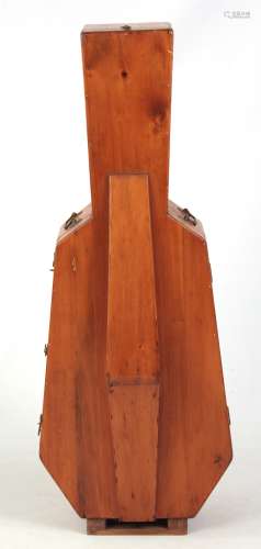 W. E. HILL & SONS, 38 NEW BOND STREET, LONDON. A PINE CELLO CASE with velvet lined interior and