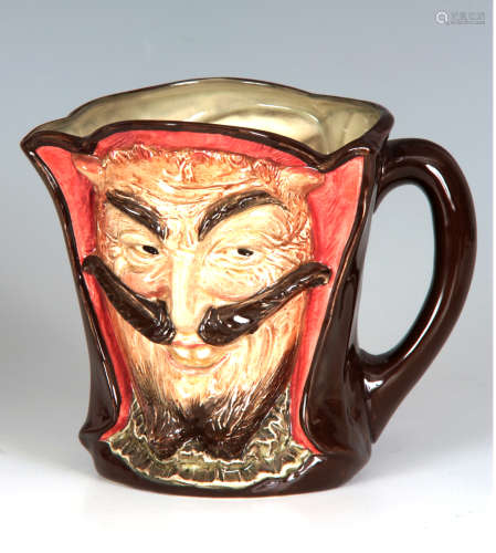 A RARE ROYAL DOULTON CHARACTER JUG MEPHISTOPHELES WITH VERSE on base 14.5cm high D5757