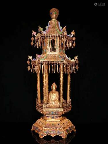 A Gilt Silver Pagoda Ornament